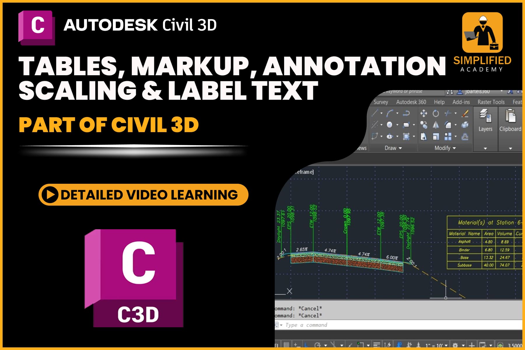 Table Design With Annotation Tables, Markup, Annotation scaling & Label Text in Autodesk Civil 3D